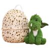 2 in 1 Dinosaur Plush Toy Stuffed Soft Dino in A Dragon Egg Pillow Doll