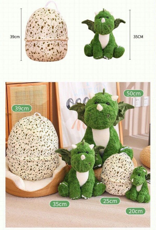 2 in 1 Dinosaur Plush Toy Stuffed Soft Dino in A Dragon Egg Pillow Doll